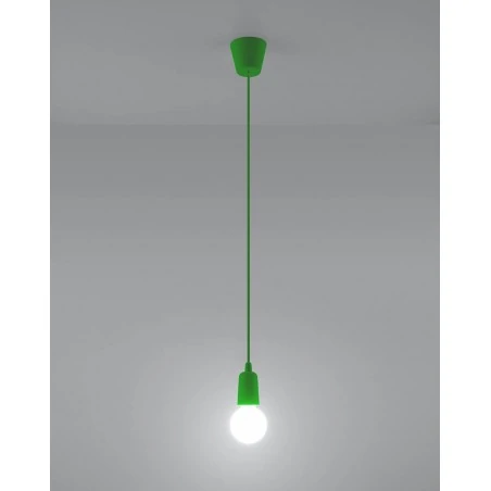 Oswietlenie-sufitowe - lampa wisząca diego 1 zielony zwis na żarówkę e27 sollux sl.0581 