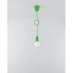 Oswietlenie-sufitowe - lampa wisząca diego 1 zielony zwis na żarówkę e27 sollux sl.0581 