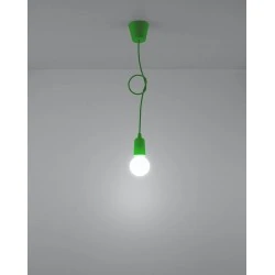 Oswietlenie-sufitowe - lampa wisząca diego 1 zielony zwis na żarówkę e27 sollux sl.0581 