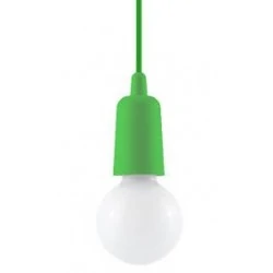 Oswietlenie-sufitowe - lampa wisząca diego 1 zielony zwis na żarówkę e27 sollux sl.0581 