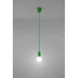 Oswietlenie-sufitowe - lampa wisząca diego 1 zielony zwis na żarówkę e27 sollux sl.0581 