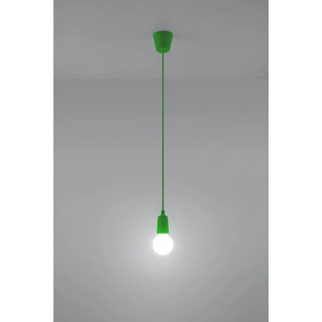 Oswietlenie-sufitowe - lampa wisząca diego 1 zielony zwis na żarówkę e27 sollux sl.0581 
