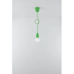 Oswietlenie-sufitowe - lampa wisząca diego 1 zielony zwis na żarówkę e27 sollux sl.0581 