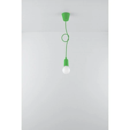 Oswietlenie-sufitowe - lampa wisząca diego 1 zielony zwis na żarówkę e27 sollux sl.0581 
