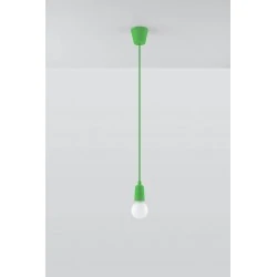 Oswietlenie-sufitowe - lampa wisząca diego 1 zielony zwis na żarówkę e27 sollux sl.0581 