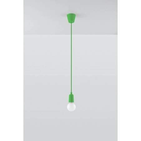Oswietlenie-sufitowe - lampa wisząca diego 1 zielony zwis na żarówkę e27 sollux sl.0581 
