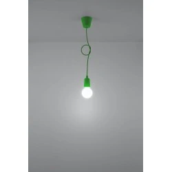 Oswietlenie-sufitowe - lampa wisząca diego 1 zielony zwis na żarówkę e27 sollux sl.0581 