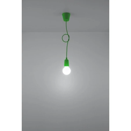 Oswietlenie-sufitowe - lampa wisząca diego 1 zielony zwis na żarówkę e27 sollux sl.0581 