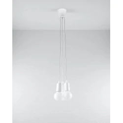 Oswietlenie-sufitowe - lampa wisząca diego 3 białe oprawy na żarówkę e27 sl.0570 sollux 