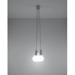 Oswietlenie-sufitowe - lampa wisząca diego 3 białe oprawy na żarówkę e27 sl.0570 sollux 