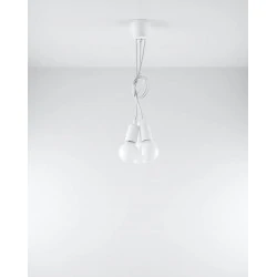 Oswietlenie-sufitowe - lampa wisząca diego 3 białe oprawy na żarówkę e27 sl.0570 sollux 