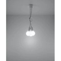 Oswietlenie-sufitowe - lampa wisząca diego 3 białe oprawy na żarówkę e27 sl.0570 sollux 