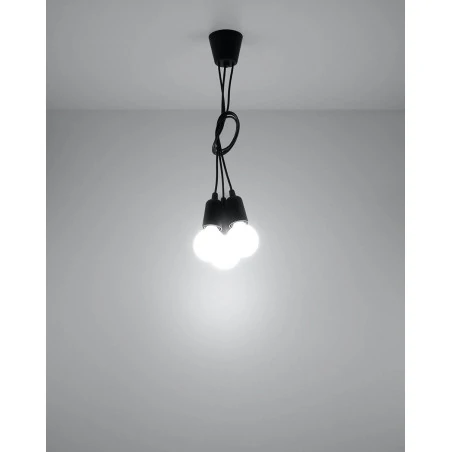 Oswietlenie-sufitowe - lampa wisząca diego 3 czarna zwis potrójny e27 sl.0573 sollux 