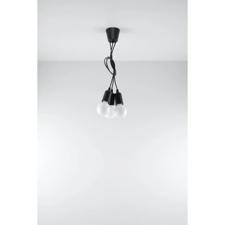 Oswietlenie-sufitowe - lampa wisząca diego 3 czarna zwis potrójny e27 sl.0573 sollux 