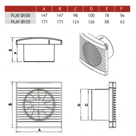 Wentylatory-standardowe - wentylator wyciągowy biały play classic 100s 007-3600 dospel 