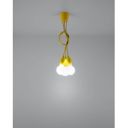 Oprawy-sufitowe - sl.0579 lampa wisząca diego 3 żółta oprawa potrójna zwis 3xe27 sollux 
