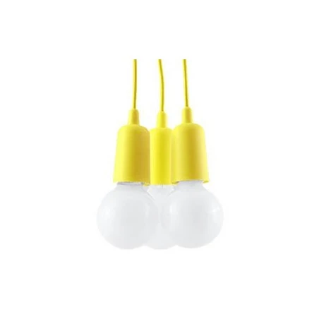 Oprawy-sufitowe - sl.0579 lampa wisząca diego 3 żółta oprawa potrójna zwis 3xe27 sollux 