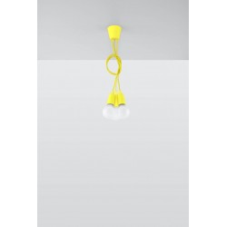 Oprawy-sufitowe - sl.0579 lampa wisząca diego 3 żółta oprawa potrójna zwis 3xe27 sollux 