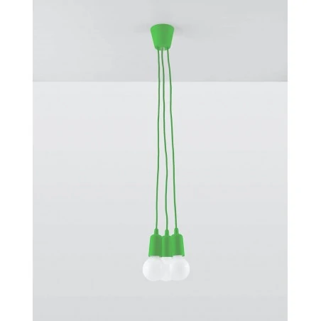 Oswietlenie-sufitowe - sl.0582 lampa diego 3 potrójna zielona oprawa wisząca na żarówki e27 sollux 