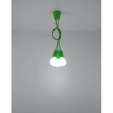 Oswietlenie-sufitowe - sl.0582 lampa diego 3 potrójna zielona oprawa wisząca na żarówki e27 sollux 
