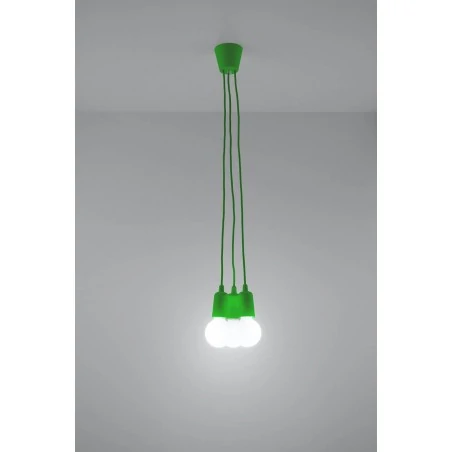 Oswietlenie-sufitowe - sl.0582 lampa diego 3 potrójna zielona oprawa wisząca na żarówki e27 sollux 