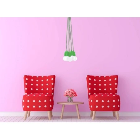 Oswietlenie-sufitowe - sl.0582 lampa diego 3 potrójna zielona oprawa wisząca na żarówki e27 sollux 