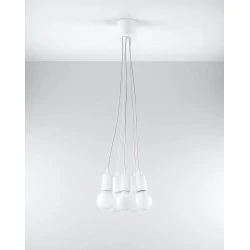 Oswietlenie-sufitowe - sl.0571 lampa wisząca diego 5 biała zwis na 5 żarówek e27 sollux 