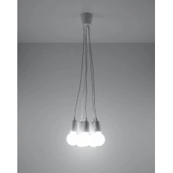 Oswietlenie-sufitowe - sl.0571 lampa wisząca diego 5 biała zwis na 5 żarówek e27 sollux 