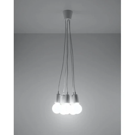 Oswietlenie-sufitowe - sl.0571 lampa wisząca diego 5 biała zwis na 5 żarówek e27 sollux 