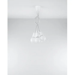 Oswietlenie-sufitowe - sl.0571 lampa wisząca diego 5 biała zwis na 5 żarówek e27 sollux 