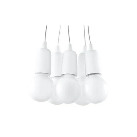 Oswietlenie-sufitowe - sl.0571 lampa wisząca diego 5 biała zwis na 5 żarówek e27 sollux 