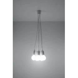 Oswietlenie-sufitowe - sl.0571 lampa wisząca diego 5 biała zwis na 5 żarówek e27 sollux 