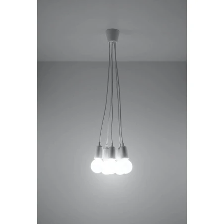 Oswietlenie-sufitowe - sl.0571 lampa wisząca diego 5 biała zwis na 5 żarówek e27 sollux 