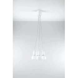 Oswietlenie-sufitowe - sl.0571 lampa wisząca diego 5 biała zwis na 5 żarówek e27 sollux 