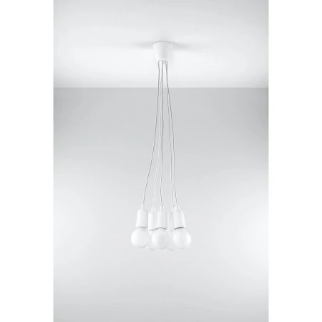Oswietlenie-sufitowe - sl.0571 lampa wisząca diego 5 biała zwis na 5 żarówek e27 sollux 