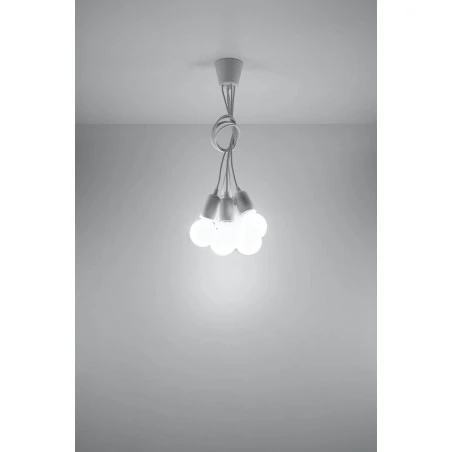 Oswietlenie-sufitowe - sl.0571 lampa wisząca diego 5 biała zwis na 5 żarówek e27 sollux 