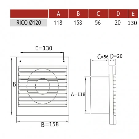 Wentylatory-standardowe - wentylator łazienkowy biały 007-4201 fi 120 s rico dospel 
