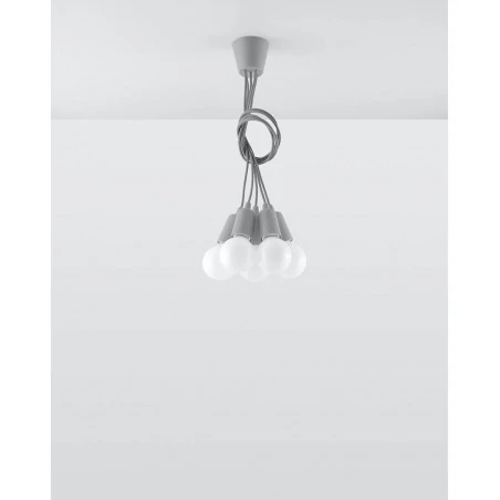 Oswietlenie-sufitowe - lampa wisząca diego 5xe27 szara sl.0577 sollux 