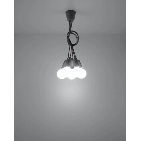 Oswietlenie-sufitowe - lampa wisząca diego 5xe27 szara sl.0577 sollux 