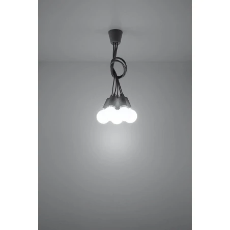 Oswietlenie-sufitowe - lampa wisząca diego 5xe27 szara sl.0577 sollux 