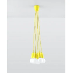 Oswietlenie-sufitowe - sl.0580 żółta lampa wisząca zwis 5xe27 diego 5 sollux 