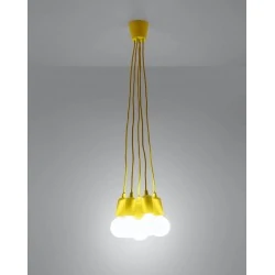 Oswietlenie-sufitowe - sl.0580 żółta lampa wisząca zwis 5xe27 diego 5 sollux 