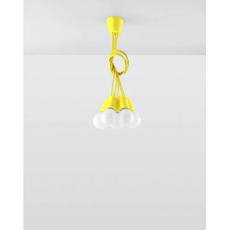 Oswietlenie-sufitowe - sl.0580 żółta lampa wisząca zwis 5xe27 diego 5 sollux 