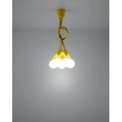 Oswietlenie-sufitowe - sl.0580 żółta lampa wisząca zwis 5xe27 diego 5 sollux 