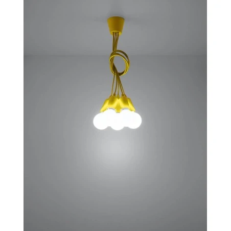 Oswietlenie-sufitowe - sl.0580 żółta lampa wisząca zwis 5xe27 diego 5 sollux 
