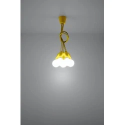 Oswietlenie-sufitowe - sl.0580 żółta lampa wisząca zwis 5xe27 diego 5 sollux 