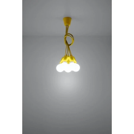 Oswietlenie-sufitowe - sl.0580 żółta lampa wisząca zwis 5xe27 diego 5 sollux 