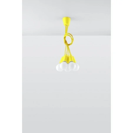 Oswietlenie-sufitowe - sl.0580 żółta lampa wisząca zwis 5xe27 diego 5 sollux 