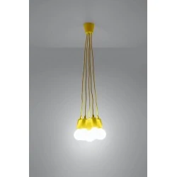 Oswietlenie-sufitowe - sl.0580 żółta lampa wisząca zwis 5xe27 diego 5 sollux 