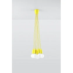 Oswietlenie-sufitowe - sl.0580 żółta lampa wisząca zwis 5xe27 diego 5 sollux 